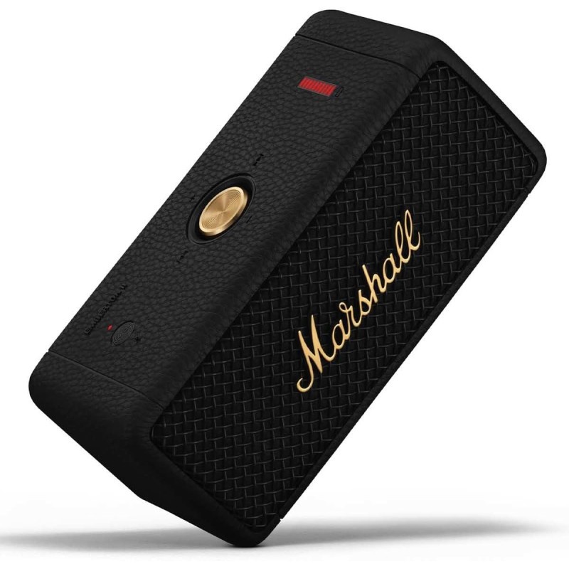 Marshall Emberton II Portable Bluetooth Speaker, Wireless Multi-Directional Sound, Black and Brass