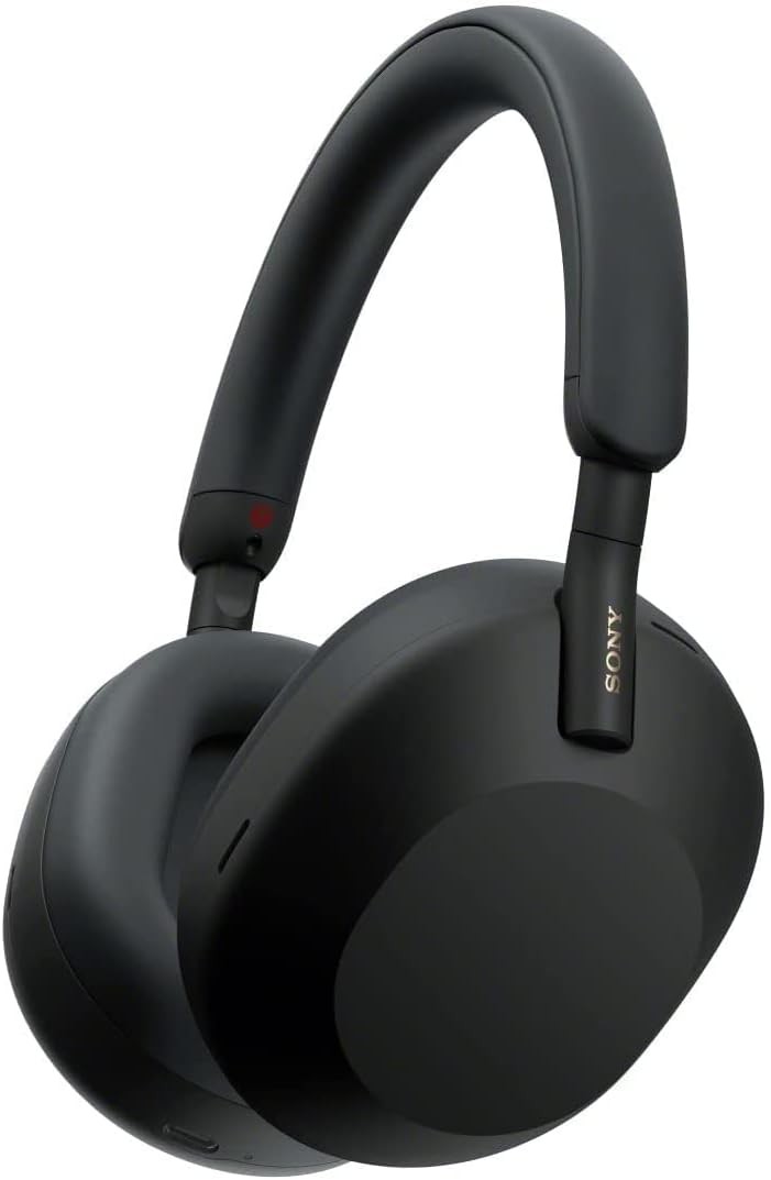 Sony WH-1000XM5 Wireless Noise Cancelling Headphones, Over-Ear Bluetooth Headset with Carrying Case, Black